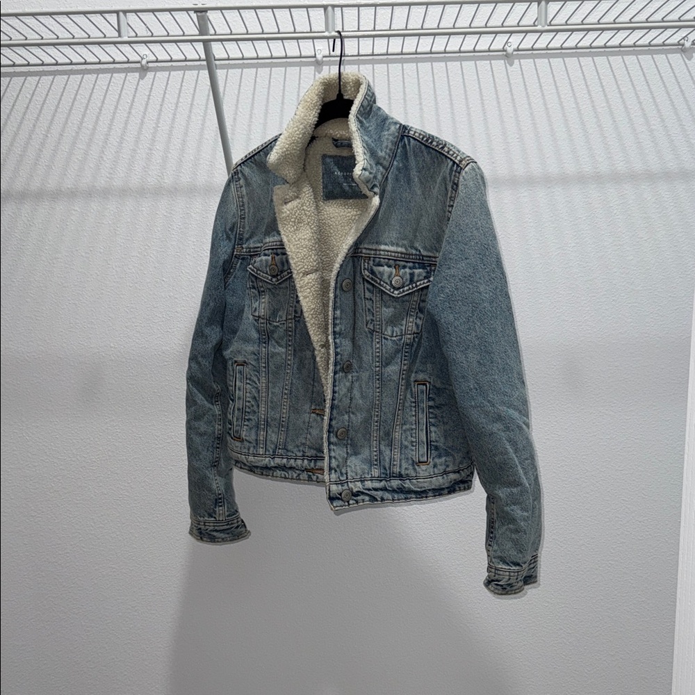 Blue Denim Sherpa Jacket